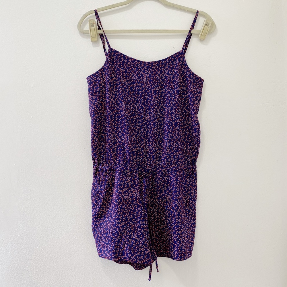 LOFT Anchor Print Drawstring Waist Romper X-Small